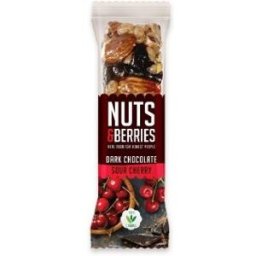 Nuts & berries barrita chocolate negro-cereza 1uds. bio vegan