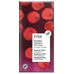 Vivani chocolate negro superior 70% arandanos 100gr vegan
