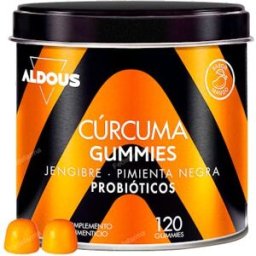 Aldous bio curcuma con jengibre y pimienta negra + probioticos 2500 mg