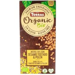 Torras chocolate negro con sesamo tostado-polen 100g bio