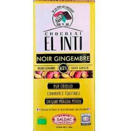 Saldac chocolate negro jengibre 63% 100 gr eco