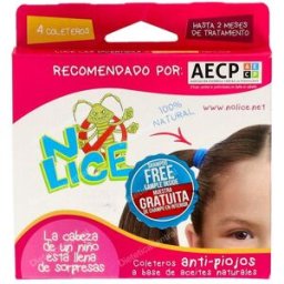 No lice no lice coletero anti-piojos negro/marron 4ud.