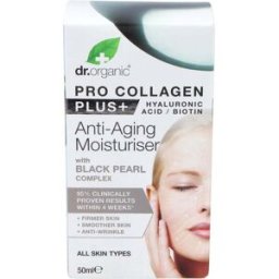 Dr. organic crema antiedad pro-collagen plus perla negra 50ml.