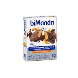 Bimanan barritas chocolate negro con naranja expositor 10ud.