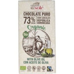 Chocolates sole chocolate negro 73% con aceite de oliva 100gr. eco
