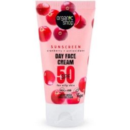 Organic shop crema de dia facial con proteccion solar arandano rojo + ant