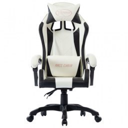 VidaXL Silla Gaming Cuero Sintético Negro/Blanco