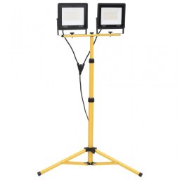 vidaXL Foco LED con trípode 2x100 W blanco cálido