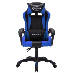 VidaXL Silla Gaming RGB de Cuero Sintético Azul/Negro