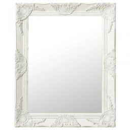 Vidaxl Espejo De Pared Estilo Barroco Blanco 50x60 Cm
