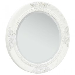 Vidaxl Espejo De Pared Estilo Barroco Blanco 50 Cm