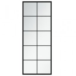 Vidaxl Espejo De Pared Metal Negro 100x40 Cm