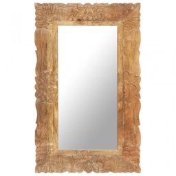 Vidaxl Espejo De Madera Maciza De Mango 80x50 Cm
