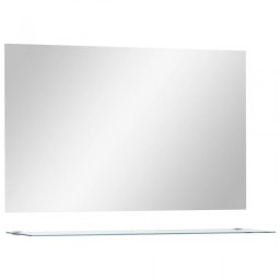 Vidaxl Espejo De Pared Con Estante De Vidrio Templado 100x60 Cm