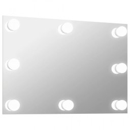 Vidaxl Espejo De Pared Con Luces Led Rectangular De Vidrio