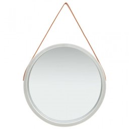 Vidaxl Espejo De Pared Con Correa Plateado 60 Cm