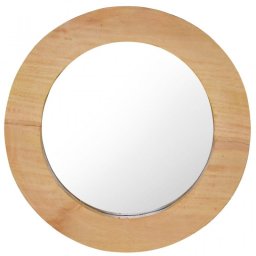 Vidaxl Espejo De Pared Redondo Teca 40 Cm Marrón Marrón-40x40