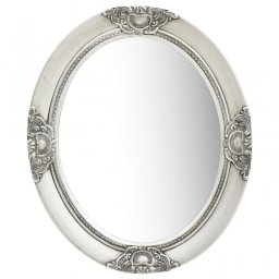 Vidaxl Espejo De Pared Estilo Barroco Plateado 50x60 Cm Plata Plata-50x60