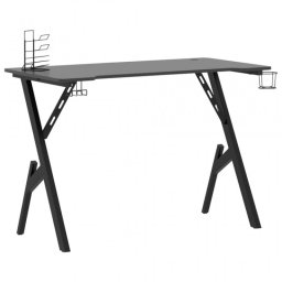 VidaXL Escritorio Gaming con Patas Forma Y Negro 110x60x75cm