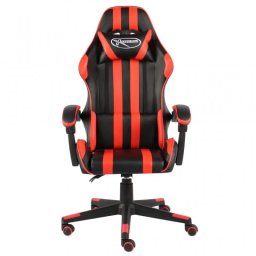 VidaXL Silla Gaming Cuero Sintético Negro/Rojo