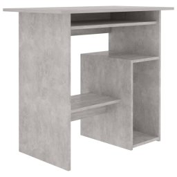 vidaXL Escritorio de madera contrachapada gris hormigón 80x45x74 cm
