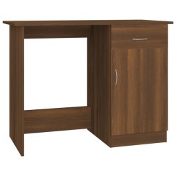Vidaxl Escritorio De Madera Contrachapada Marrón Roble 100x50x76 Cm