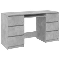 vidaXL Escritorio de madera contrachapada gris 140x50x77 cm