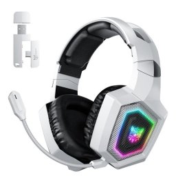 Auriculares Onikuma GT806 inalámbricos y con cable Bluetooth para gaming con RGB blanco