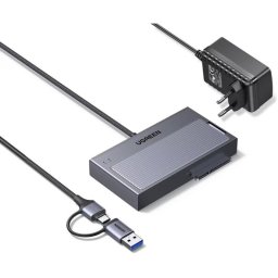 Caja SSD Ugreen 2 en 1 M.2 + SATA USB Adaptador Gris oscuro magnético