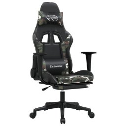 Silla Gaming VidaXL Cuero Sintético con Función de Masaje Negro