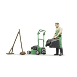 Figura de acción BRUDER bworld Jardinero con cortacésped y herramientas 11 cm 4 años