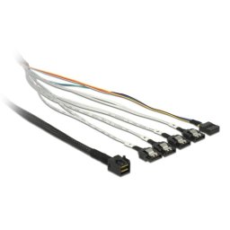 Cable SAS DeLOCK SFF-8643 4 x SATA 7p Multicolor 0,5 m