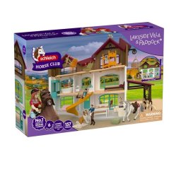 Escenario de juguete Schleich Horse Club 42785 Villa Lakeside y paddock