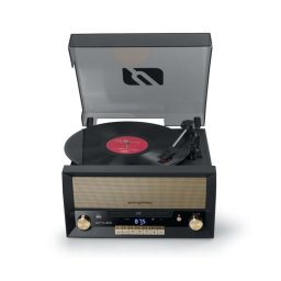 Tocadiscos Muse MT-110B 20 W Bluetooth AUX tracción directa CD USB FM madera