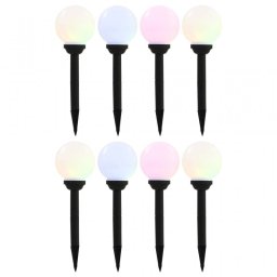 VidaXL Pack 8 Lámparas Solares LED RGB Esféricas 15cm para Exterior 15cm