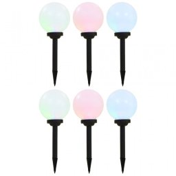VidaXL Pack 6 Lámparas Solares LED RGB Esféricas para Exterior 20cm