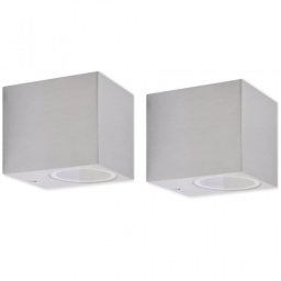 VidaXL Pack 2 Lámparas de Pared Cúbicas para Exterior GU10 Acero Inoxidable