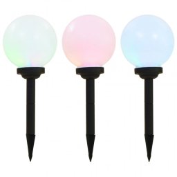 VidaXL Pack 3 Lámparas Solares LED RGB Esféricas para Jardín 20cm