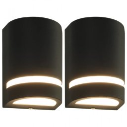 VidaXL Pack 2 Lámparas de Pared Semicircular para Exterior GU10 Negra
