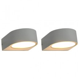 VidaXL Pack 2 Lámparas de Pared Redondas para Exterior 11W Blanca