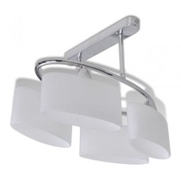 VidaXL Lámpara de Techo Pantalla Cristal Elipse 4xE14 Cromado