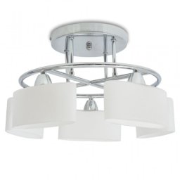 VidaXL Lámpara de Techo Pantalla Cristal Elipse 5xE14 Plateado