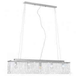VidaXL Lámpara de Techo Cuentas de Cristal 5xE14 104cm Plateado