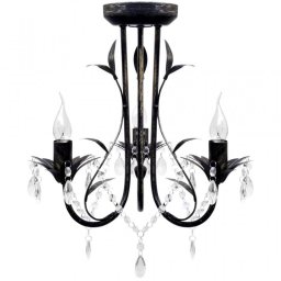 VidaXL Lámpara de Araña Art Nouveau 3xE14 Negra