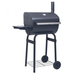 VidaXL Barbacoa de Carbón con Ahumador Negro
