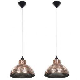VidaXL Pack 2 Lámparas Colgantes Semiesféricas E27 26cm Cobre