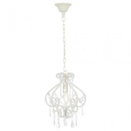 VidaXL Lámpara Colgante Cuentas de Cristal E14 32cm Blanco