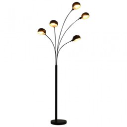 VidaXL Lámpara de Pie 5xE14 200cm Negro/Dorado