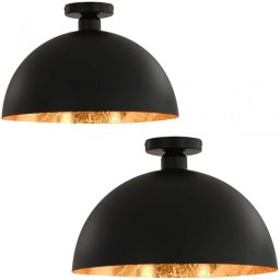 VidaXL Pack 2 Lámparas de Techo Semiesféricas E27 Negro/Dorado
