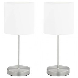 VidaXL Pack 2 Lámparas de Mesa Táctiles E14 Blanco